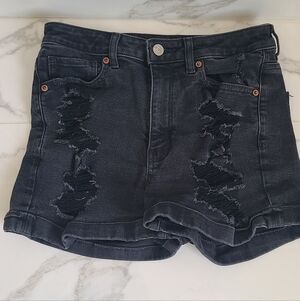 American Eagle Black Denim Mom Short